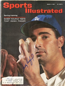 Sandy Koufax Signed 1963 Original Sports Illustrated Magazine
